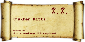 Krakker Kitti névjegykártya